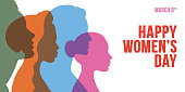 istock International Women's Day template for advertising, banners, leaflets and flyers. 1369359063