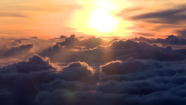 Above the clouds sunrise timelapse. Amazing sunrise timelapse.