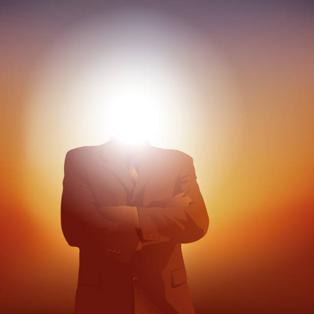 istock Concept of the charisma of a leader, symbolized by a luminous head. 1369361283