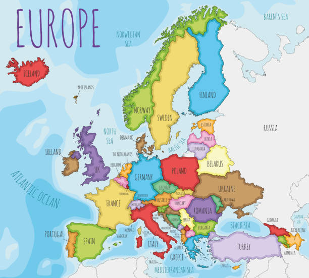 istock Political Europe Map vector illustration with different colors for each country. Editable and clearly labeled layers. 1369361737