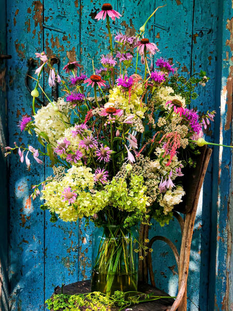 istock Romantic bouquet a in a retro style in the courtyard 1369361759