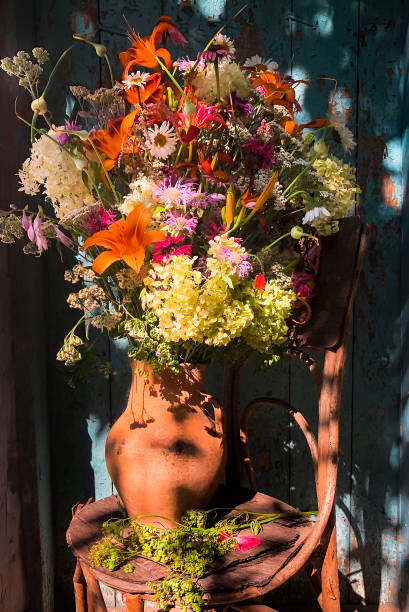 istock Romantic bouquet a in a retro style in the courtyard 1369362415