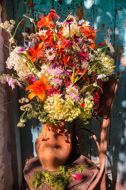 istock Romantic bouquet a in a retro style in the courtyard 1369362433