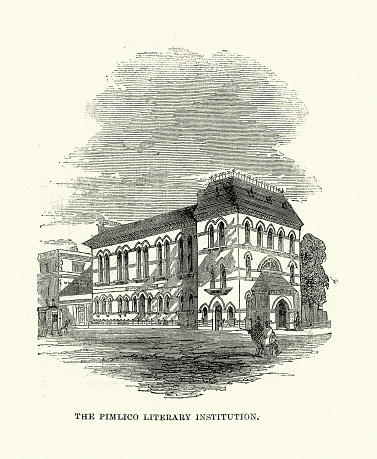 Vintage illustration of Pimlico Literary Institution, 1861, 19th Century