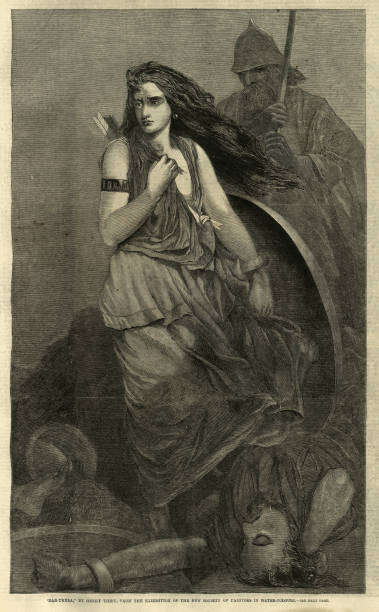 дар-тула, трагическая героиня дейрдре в ирландской легенде - традиционно ирландский stock illustrations