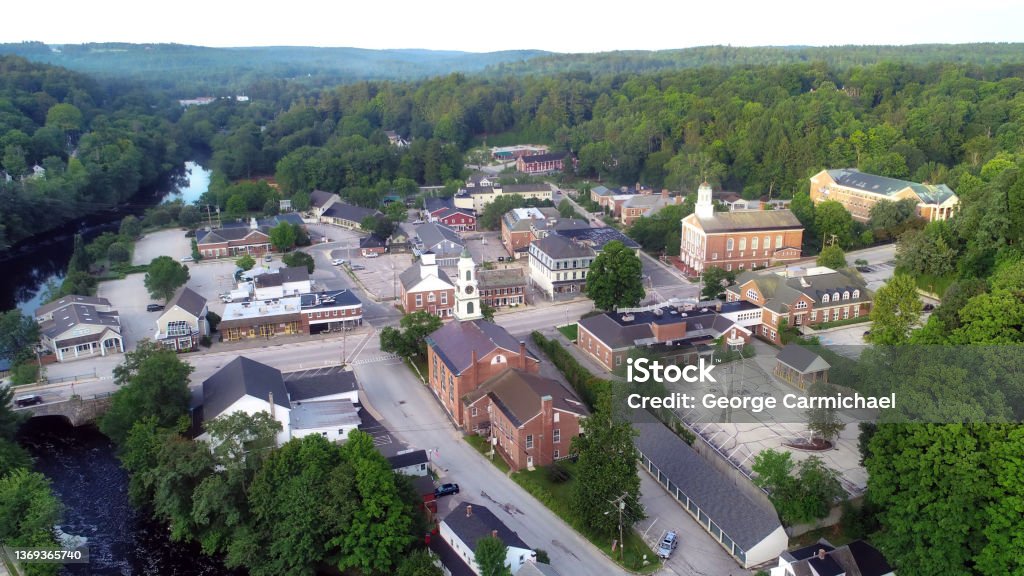 Peterborough, NH Aerial view of Peterborough, NH New Hampshire Stock Photo