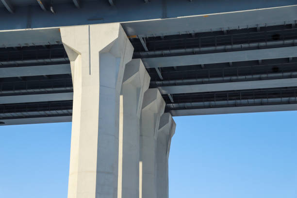 istock Four road bridge supports close-up. Engineering and architecture. Outdoors 1369366614