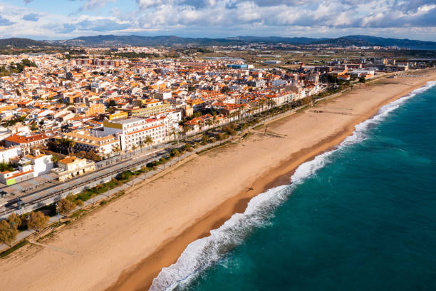 istock Aerial view of Malgrat de Mar, Spain 1369367763