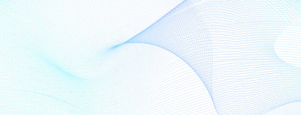 светло-голубой, голубой водяной знак, тонкие изгибы. арт-рисунок технологической линии.  концепция эфирных волн. абстрактный фон. векторный  - in a row curve abstract squiggle stock illustrations