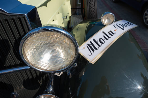 istock old car for the bride and groom for the wedding 1369374751