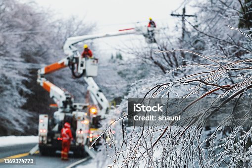 istock Restoring Power During Ice Storm 1369374773