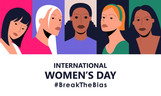 illustrations, cliparts, dessins animés et icônes de illustration de bannière web de la journée internationale de la femme. 8 mars. campagne break the bias. diverses femmes de différentes cultures. la lutte pour les droits, l’indépendance, l’égalité. eps 10. - jour de lindépendance