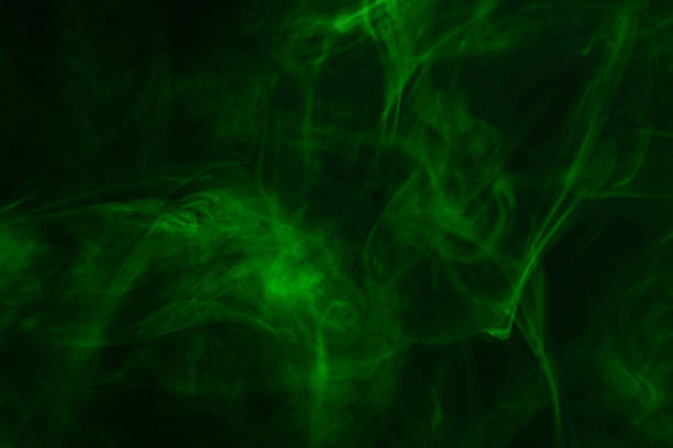 istock Green steam on a black background. 1369379205