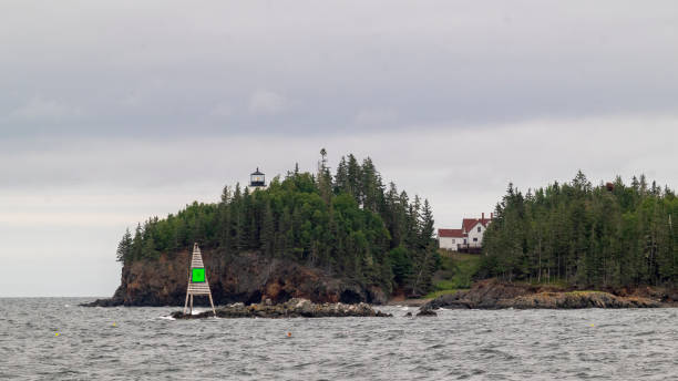 сова's руководитель маяк - owls head lighthouse стоковые фото и изображения