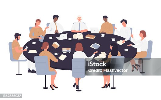 istock Business team managers meeting at round table 1369386032