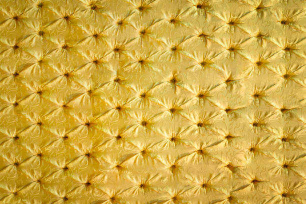 Large full frame background of classic and luxury furniture or interior design - golden velvet sofa upholstery in the royal style