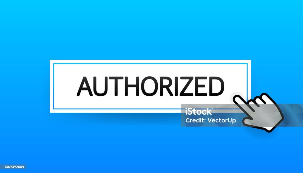Template With Authorized Button Logo Label Vector Illustration Stock ...
