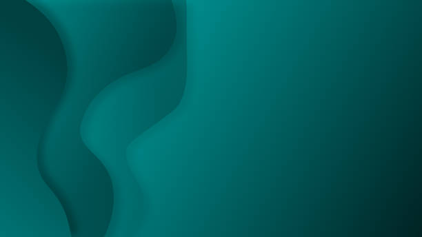 istock Waves gradient abstract background on the left of emerald green colors of 2022 year concept with smooth movement and copy space 1369392700