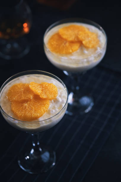 Ris a La Malta Rice Pudding with Whipped Cream and Marinated Oranges
