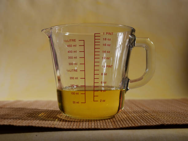 istock Measuring glass jug with vegetable oil medium shot 1369392916