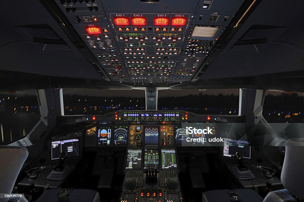 Airbus Cockpit - Lizenzfrei Cockpit Stock-Foto