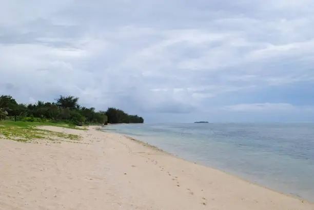 Beautiful white-sand Micro Beach in Saipan, Northern Mariana Islands