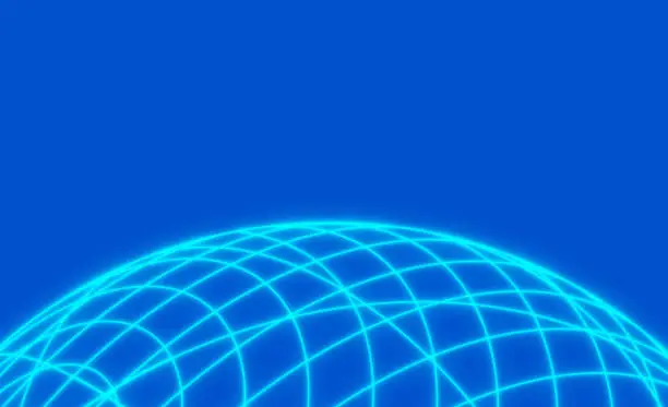 Vector illustration of Glow Sphere Earth Wireframe Background