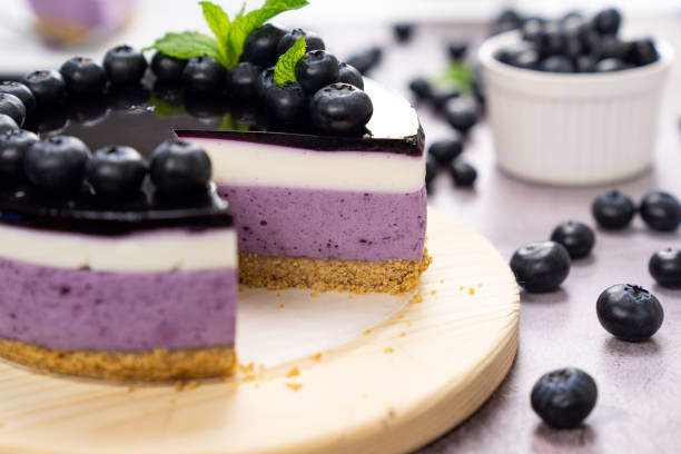 istock Round blueberry vegan cheesecake 1369402675