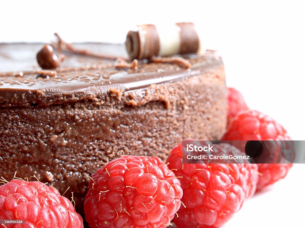 Chocolate pastel de queso & frambuesas - Foto de stock de Alimento libre de derechos