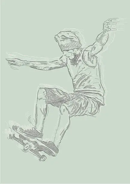 Vector illustration of Skater Blur