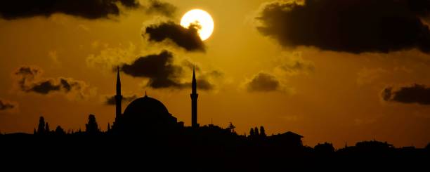 istock Suleymaniye Mosque Istanbul Turkey at sunset silhouette 1369405100