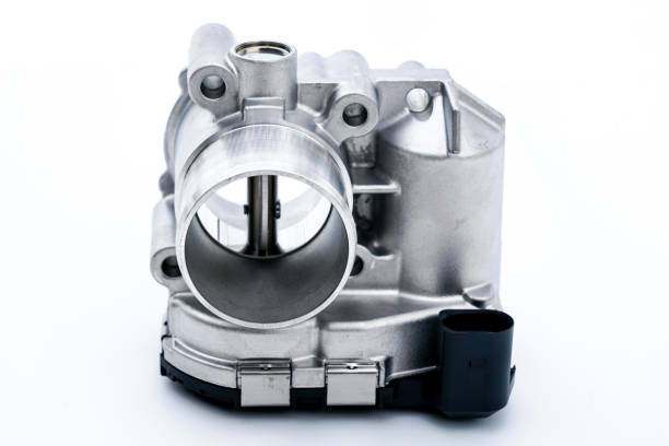 car air throttle body on a white background body of a new original high quality car air throttle on a white background throttle stock pictures, royalty-free photos & images