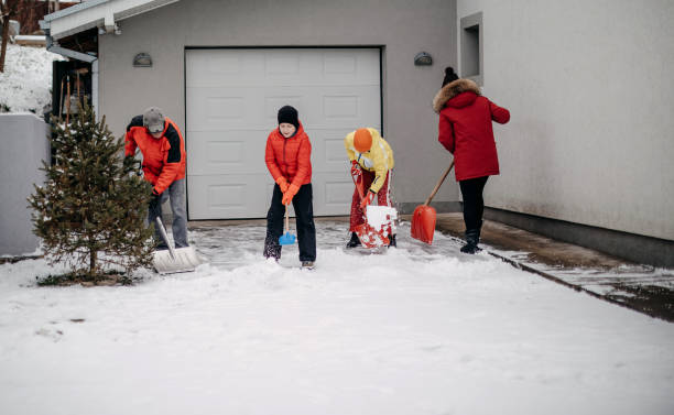 istock Family cleaning snow 1369406525