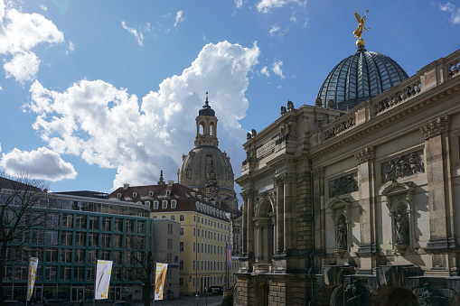 Munich, Germany - 13th of August 2022. Famous Max Joseph Platz  And Statue In Front Of Bavarian State Opera