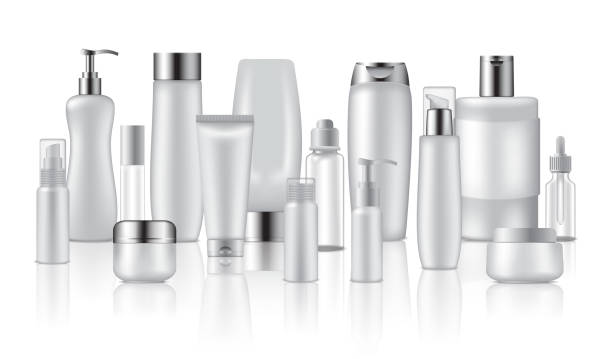 istock Set of cosmetic bottles on white background, realistic vector illustration 1369414772