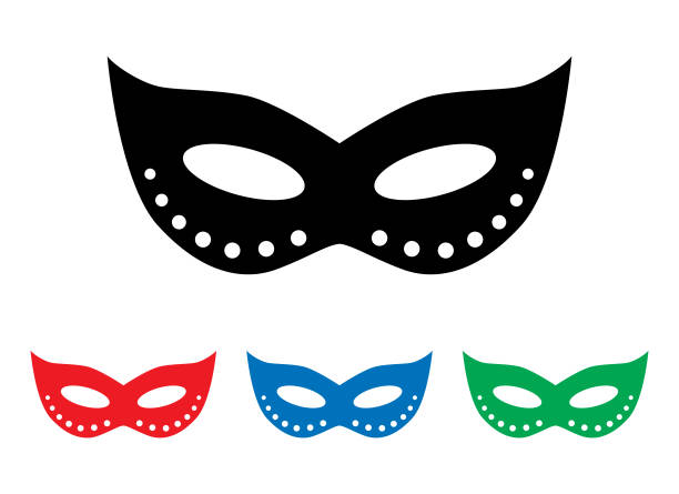 かわいい仮面舞踏会のマスクアイコンセット - costume stage costume party carnival点のイラスト素材／クリップアート素材／マンガ素材／アイコン素材