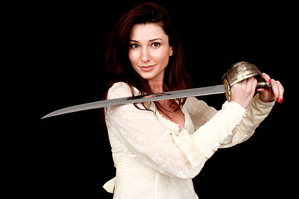 istock Sexy woman with sword 136941944