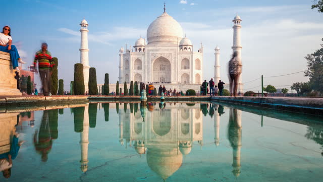 Taj Mahal Reflection Stock Videos and Royalty-Free Footage - iStock