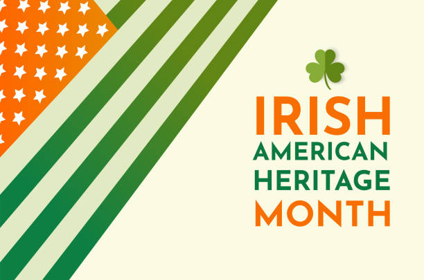 Irish American Heritage Month card. Vector Irish American Heritage Month card. Vector illustration. EPS10 month of march stock illustrations