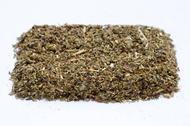 istock Dried absinthe wormwood on white background. 1369430376