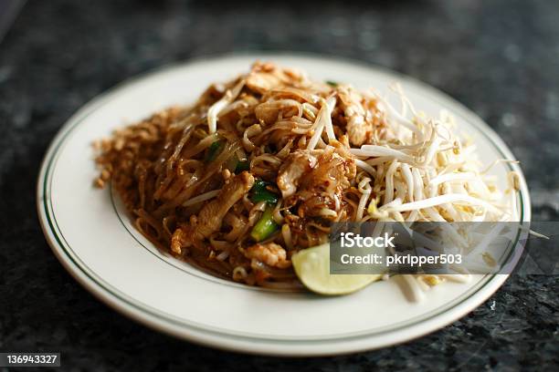 Chicken Pad Thai Stock Photo - Download Image Now - Chicken Meat, Pad Thai, Bean