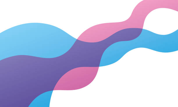 ilustrações, clipart, desenhos animados e ícones de design de ondas abstratas rosa e azul - two colors