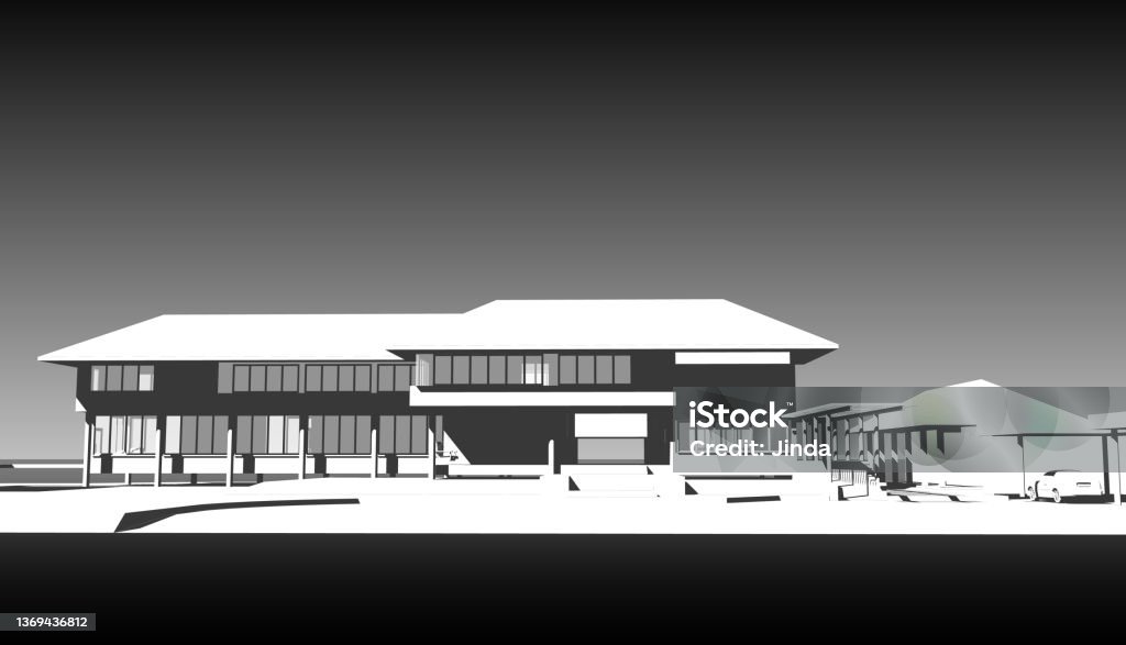 Builduin Drawing Building Drawing Stock Illustration - Download Image Now - Arch ...