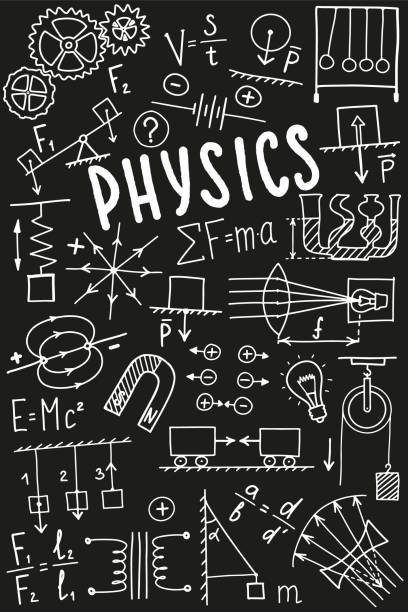 Phisics symbols icon set. Science subject doodle design. Education and study concept. Back to school sketchy background for notebook, not pad, sketchbook. Phisics cover template. Science symbols icon set, subject doodle design. Education and study concept. Back to school sketchy background for notebook, not pad, sketchbook. Hand drawn illustration. how to draw a school building clip art stock illustrations