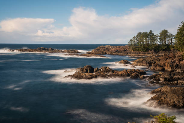 Sunset on Chesterman Beach in Tofino on the west coast of Vancouver Island.