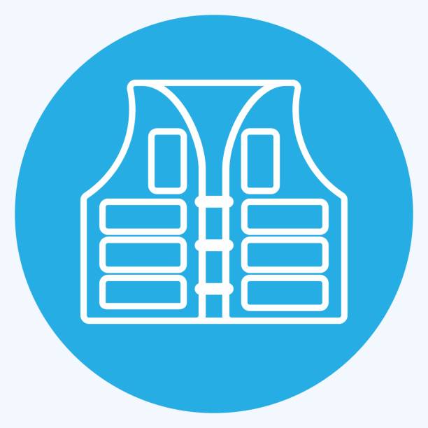 ilustrações de stock, clip art, desenhos animados e ícones de icon life vest - blue eyes style - simple illustration,editable stroke - life jacket safety rescue silhouette