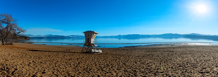 Panoramic image of Kings Beach City, at Lake Tahoe, California