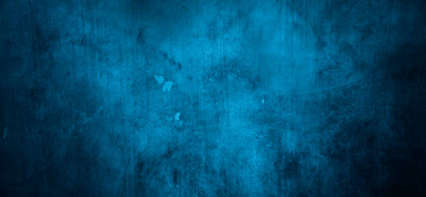 istock Blue wall background. The dark blue walls are scary. Scratched blue cement 1369453837