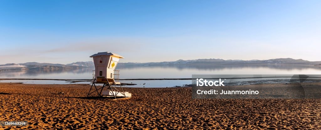 Kings Beach, at Lake Tahoe, California Panoramic image of Kings Beach City, at Lake Tahoe, California Beach Stock Photo
