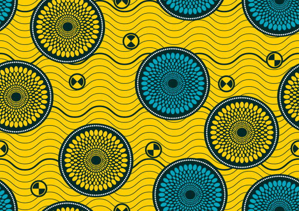 circle african textile art 13 seamless pattern of african textile art, circle abstract image and background, fashion artwork for print, vector file eps10. african pattern stock illustrations